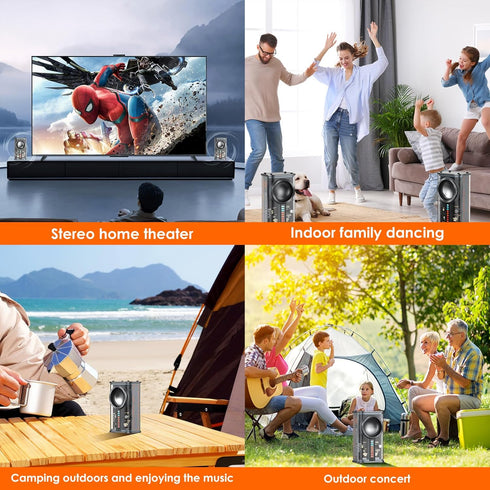 Portable Bluetooth Speaker with Lights, Transparent Wireless Mini Bluetooth Speaker with TWS, Perfect Small Speaker HD