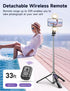 SelfieShow 53'' 1 17 16 15, Selfie Stick Tripod with Light, Extendable Selfie Stick with Remote, Portable Cell Phone