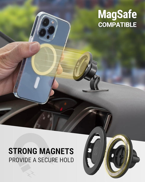 Scosche MagicMount SMSDV MagSafe Dashboard/Vent Car Mount, Magnetic Cell Phone Holder for iPhone 16/15/14/13/12