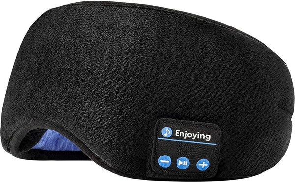 Voerou Sleep Headphones, 5.2 Bluetooth Sleep Mask with Music and Ultra Thin Speakers for Sleeping, Air Travel,