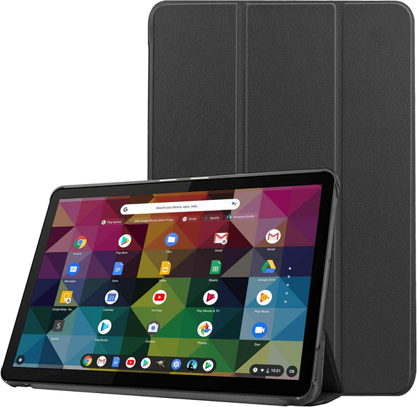 for Lenovo Chromebook Duet 2-in-1 Tablet 10.1 Case, Folding Folio Ultra-Thin Smart PU Leather Stand Cover