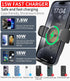 APPS2Car Solid Cup Holder Phone Mount with Wireless Charger 15W, Quick Extension Long Arm, 360 Rotatable for iPhone 15
