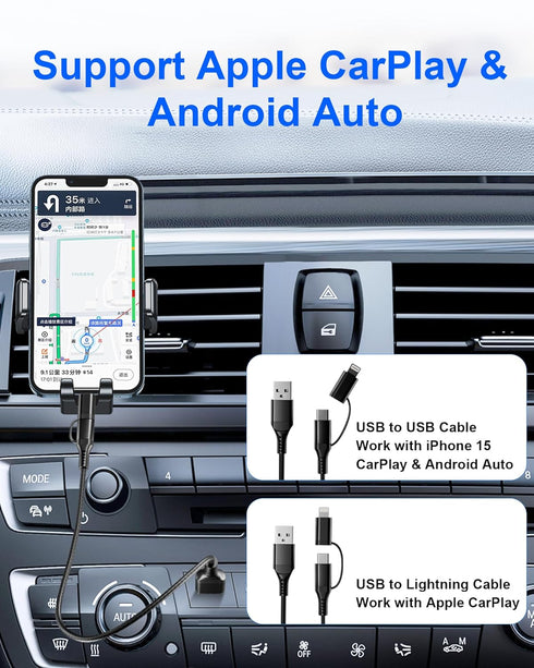 USB to USB C and Lightning Cable 6FT - Nylon Braided 2 in 1 Charging Cord for iPhone 15, Android Phones