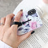 Compatible with iPhone XR Case, Rugged Shockproof Slim Fit Dual Layer Design, 3D Embossed Pink Flowers (White)