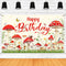 Mocsicka Mushroom Birthday Banner Backdrop Red Mushroom Birthday Party Banner Mushroom Birthday Party