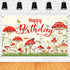 Mocsicka Mushroom Birthday Banner Backdrop Red Mushroom Birthday Party Banner Mushroom Birthday Party