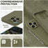 SURPHY iPhone 14 Pro Max Case with Screen Protector, Liquid Silicone, Khaki Green, Soft Microfiber Lining