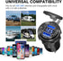 12V USB Outlet, 4 USB Port Aluminum Charger Socket, 2 USB C PD & 2 USB QC3.0 for Car, Boat, Marine, Bus, Truck