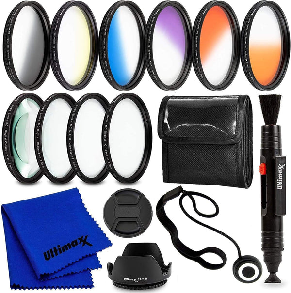 Ultimaxx 58MM Complete Lens Filter Accessory Kit for Canon EOS 90D, 80D, 77D, 70D, Rebel T7 and More