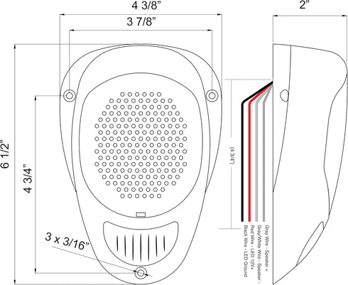 Magnadyne LS2-WHITE Linear Series Water Resistant 3 Inch Surface Mount Satellite Speaker with White LED Lighting (Set