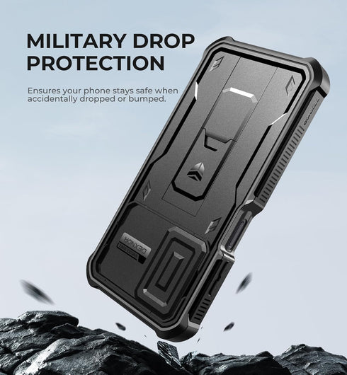 Dexnor Phone Case for Samsung Galaxy A15-5G, Heavy Duty Military Grade Protection with Built-in Slide Camera Cover -