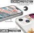 Designed for iPhone 15 Case, Clear Cute Pink Purple Floral Flowers Design, Hard Back Soft Bumper Shockproof Cover