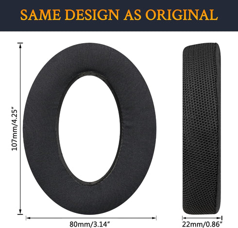 SOULWIT Cooling-Gel Earpads Replacement for Sennheiser Headphones - Ice Silk Fabric Ear Pads for HD650, HD660S, HD600,