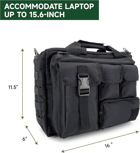 TaktZeit Military Briefcase - 15.6 Inch Tactical Laptop Messenger Bag for Hiking, Cycling, Camping, Daily Use