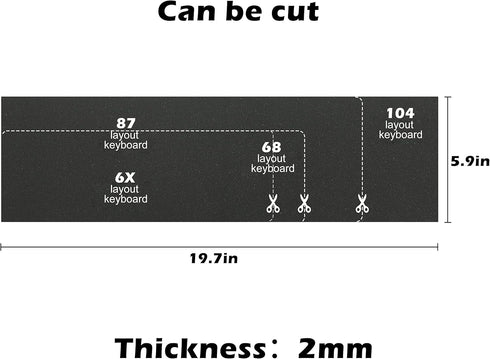 HONKID Keyboard Foam, Sound Dampening Foam for Mechanical Keyboard Bottom, Made of LE-20 Poron, Black (H 2mm)