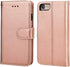 Bocasal Wallet Case for iPhone SE (2022)/SE (2020)/8/7 with Card Holder, PU Leather, Magnetic Detachable Kickstand,