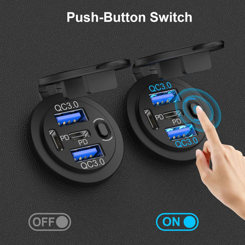Hapytrip 2 Pack 12V 4 78W PD3.0 QC3.0 12 USB Outlet Port Car Charger, Super Fast Dual & Multiple USB Port for Car, USB