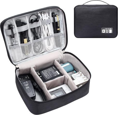 Electronics Organizer Travel Bag, Waterproof Portable Digital Storage Case for Cables & Accessories