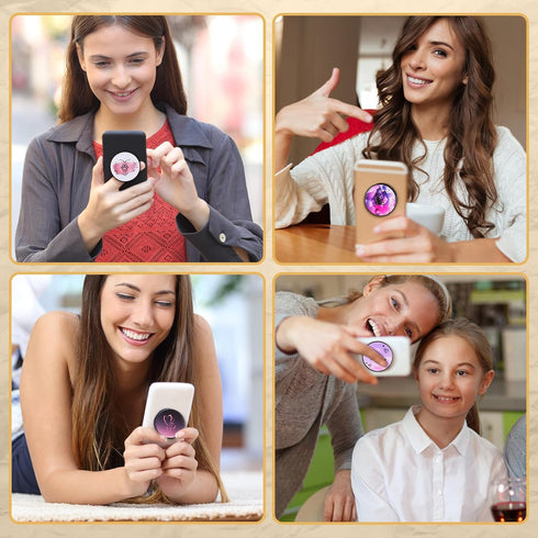 Honoson 9 Pieces Cell Phone Grip Holder Collapsible Holder Colorful Self-Adhesive Finger Ring Sublimation