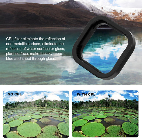 Neutral Density/Circular Polarizing Lens Filter Kit, Lens Cover for GoPro Hero 9 10 11 12 Black Action Cameras