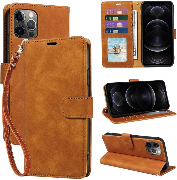 JHWVVTF Phone Case for iPhone 12/12 Pro 6.1inch, RFID Blocking 4 Card Slots
