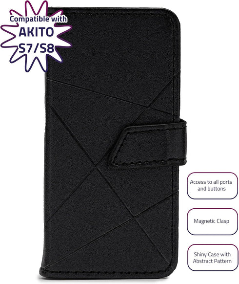 Akito S7 S8 MP3 TPU Case and Kosher Players (Shiny Black)
