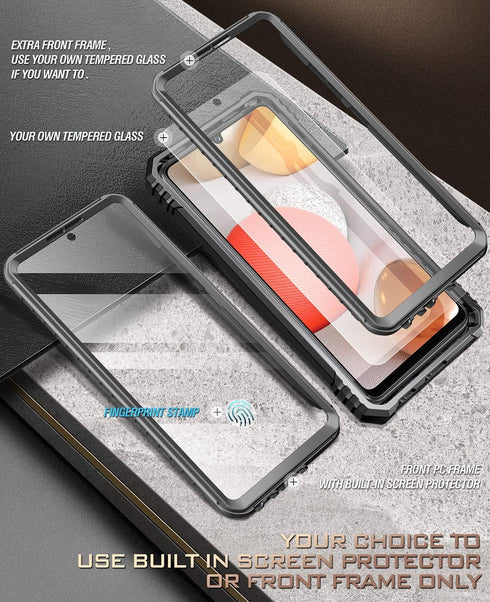 Poetic Revolution Case for Samsung Galaxy A42 5G, Full Body Rugged Shockproof Protective Cover with Kickstand