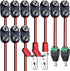 DAIERTEK 10pcs 9V Battery Connector Snap Clip I Type with Alligator Clips and DC Male Power Plug
