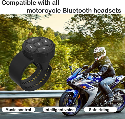 Bluetooth Helmet Earphone Remote - Controls Music, Voice Assistants, Calls, and More - Long Battery Life - Waterproof - Compatible with Android and Apple Devices - Easy Installation