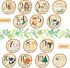 Uflashmi 7Pcs Woodland Baby Monthly Milestone Signs, Double Sided Wooden Months Baby Milestone Cards Markers for Girl
