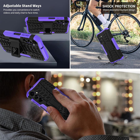 Shop Samsung Galaxy A15 5G Case - Military Grade Shockproof, Heavy Duty Bumper Cover with Kickstand & 2 Pack Screen