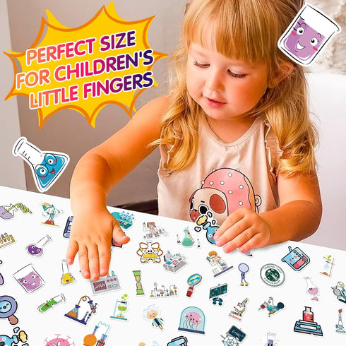 100 PCS Funny Science Laboratory Stickers, Laboratory Stickers for Kids Teens Adults, Physics Biology Chemistry Experiment Stickers, Waterproof Vinyl Stickers for Water Bottle Laptop Luggage Guitar by DQQDFTF
