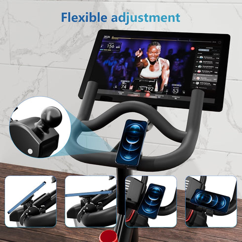 EFEALL Magnetic Phone Holder, Strong Magnet Stroller Phone Mount with Two Metal Rings, for Indoor Gym Equipment(