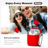 R-fun Compatible with AirPods Case Cover, Soft Silicone Protective Cover with Keychain, Red