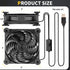 120mm 5V Quiet Dual USB Computer PC Fan with Speed Controller,for Router Desktop Laptop Receiver DVR PlayStation Xbox
