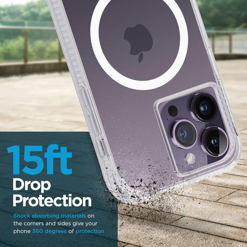 Case-Mate Tough Plus iPhone 14 Pro Max Case - Clear, 15ft Drop Protection, Compatible with MagSafe, Shockproof Cover