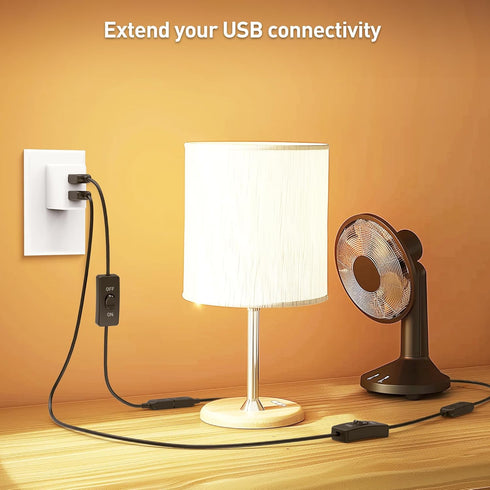 Cable Matters 2-Pack USB On Off Switch, 3ft Short USBA Extension Cable with ON Off for Data and Power