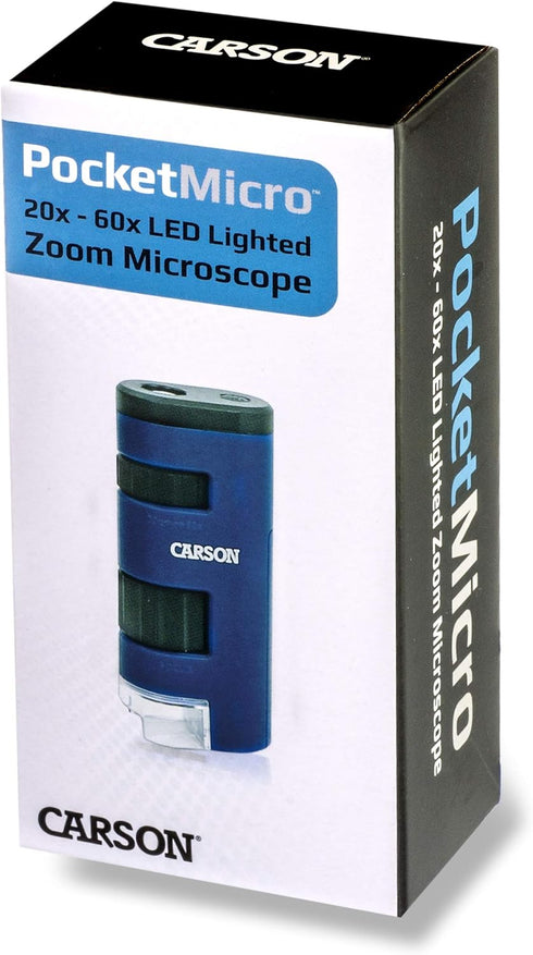 Carson Pocket Micro 20x-60x LED Lighted Zoom Field Microscope with Aspheric Lens System (MM-450)