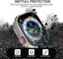 (2 in 1) Waterproof Case Compatible for Apple Watch Ultra/Ultra 2, Tempered Glass Protective PC Face Cover & Back Bumper