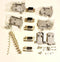 5 Sets Crimp Type DB9 Female + Plastic Hoods + Pins Set, D-Sub 9P Female Crimp Connector Kit