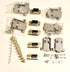 5 Sets Crimp Type DB9 Female + Plastic Hoods + Pins Set, D-Sub 9P Female Crimp Connector Kit