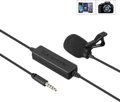 Saramonic LavMicro Omnidirectional Lavalier Microphone for DSLRs, Mirrorless, Video Cameras, Smartphones, Tablets &