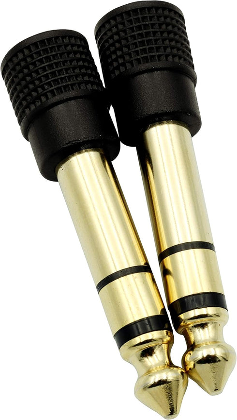Audio Adapter 6.35mm Male to 3.5mm Female Stereo Headphone Connector, Gold Plated, 2 Pack