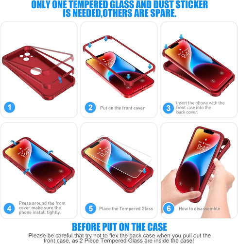 ORETECH iPhone 15 Plus & 14 Plus Case, Shockproof Slim Cover, 10 Ft Drop Test, Camera Protection, 2 x Screen