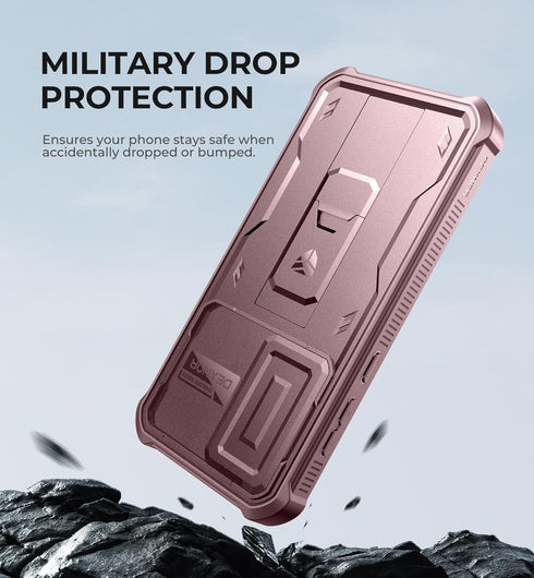 Dexnor Heavy Duty Case for Samsung Galaxy A35-5G - 2 Front Frame, Built-in Slide Camera Cover & Kickstand, 6.6 inch