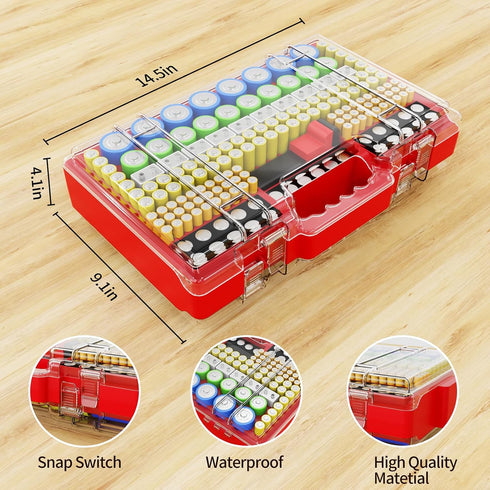 Narotood 280+ Pack,Holds 4A 9V 3V Lithium18650 LR44 CR2 CR123 CR1632 Battery Organizer Storage Holder Box Case