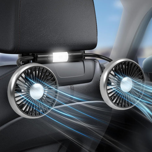Dealswin Car Fan for Backseat Kids, 2025 Upgraded Dual-Head Car Seat Fans