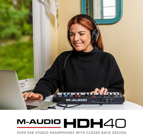 M-Audio HDH40 Over Ear Studio Headphones, Closed Back Design, Flexible Headband, 2.7m Cable for Monitoring
