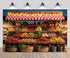 CHNYWORK 10x8ft Farmers Market Fruit Stall Photography Backdrop Red White Checkered Awning Fresh