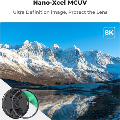 K&F Concept 82mm MC UV Lens Protection Filter with Cleaning Cloth, Ultra Slim Optical Glass Camera Lens UV Filter